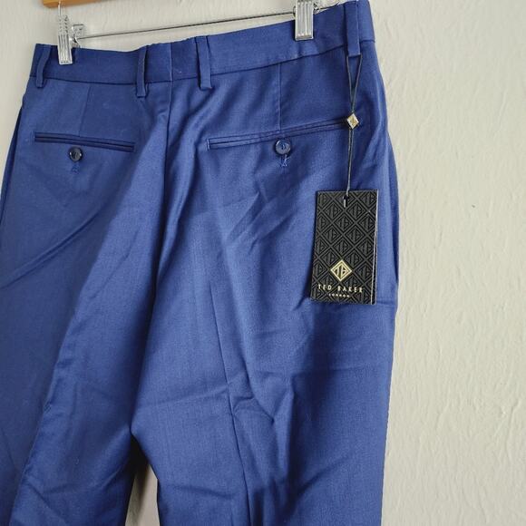 NEW Ted Baker Castlet Debonair Plain Suit Trouser Blue Pant Men's Size 30 Long - Picture 12 of 12